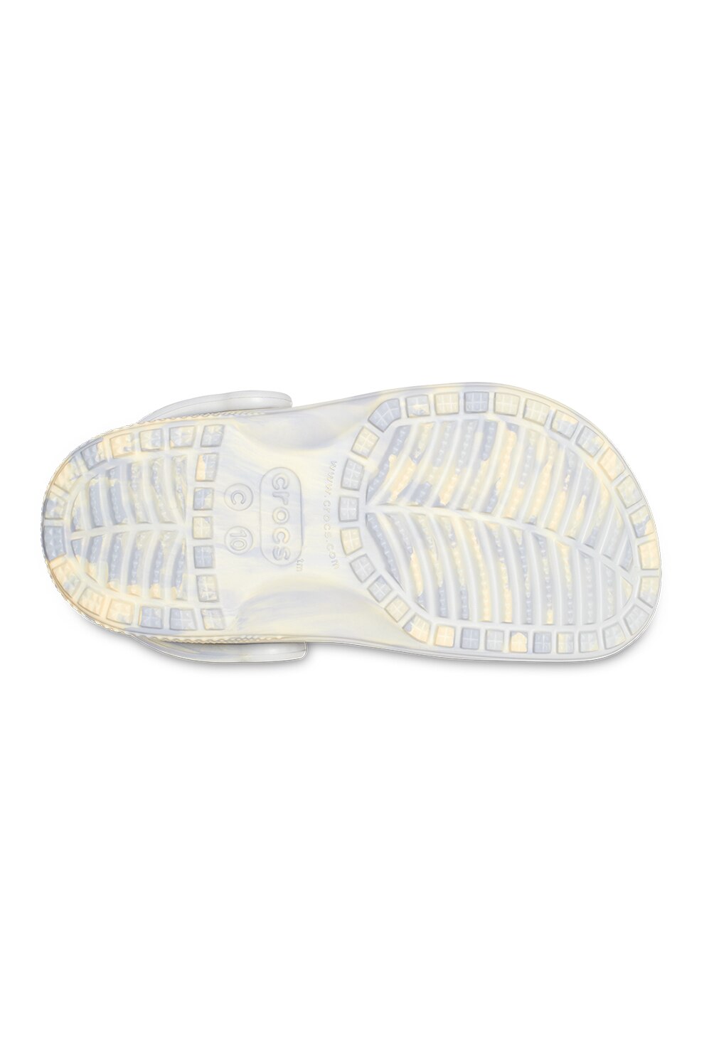Crocs, Saboti slingback cu model abstract, Gri deschis, Galben, 27-28 ...