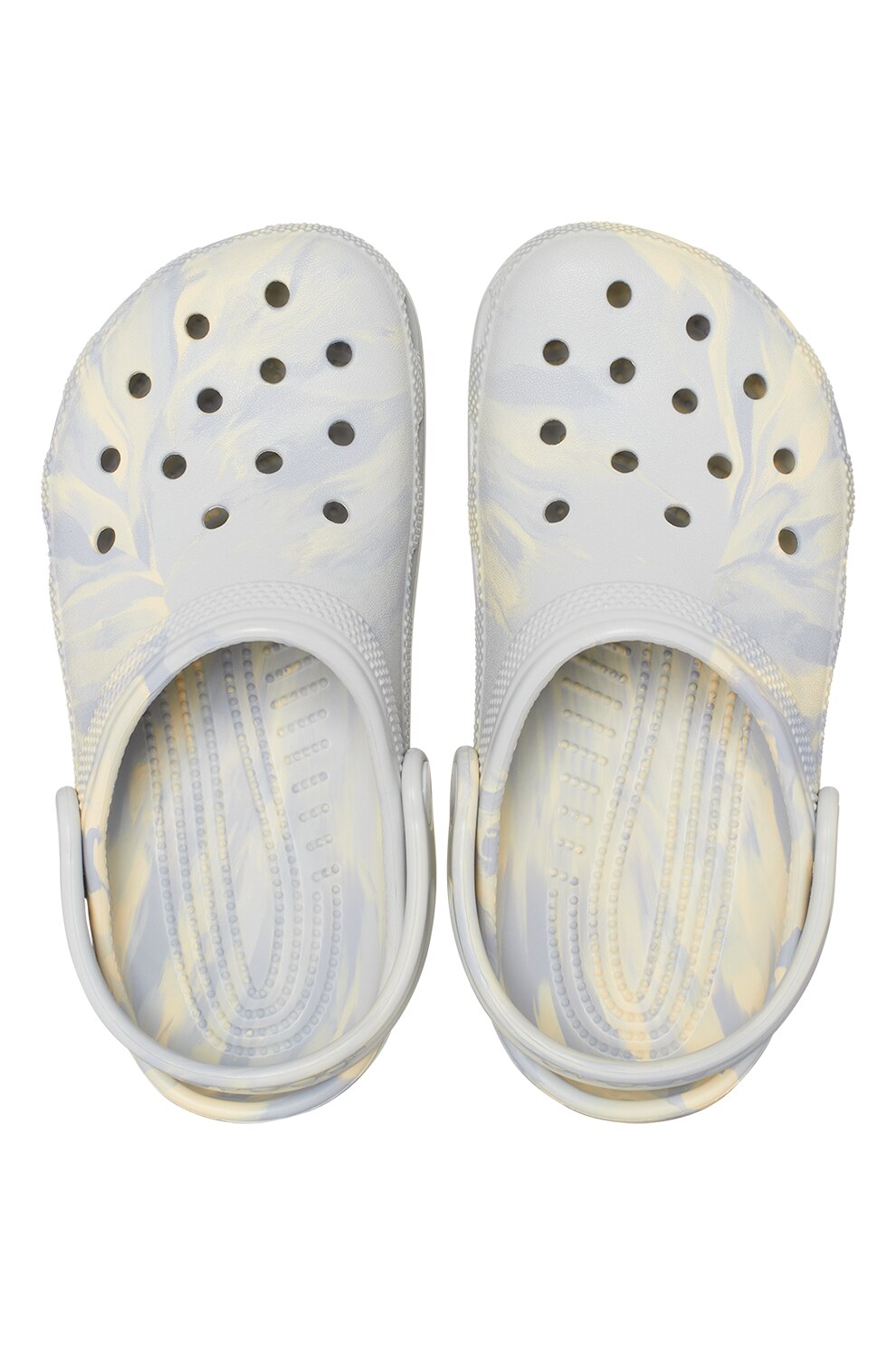 Crocs, Saboti slingback cu model abstract, Gri deschis, Galben, 27-28 ...