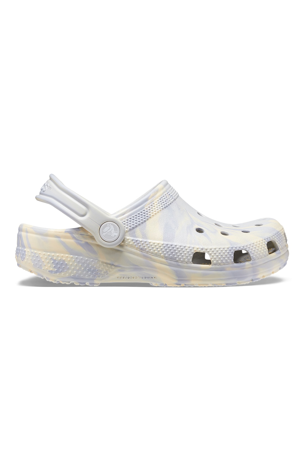 Crocs, Saboti slingback cu model abstract, Gri deschis, Galben, 27-28 ...