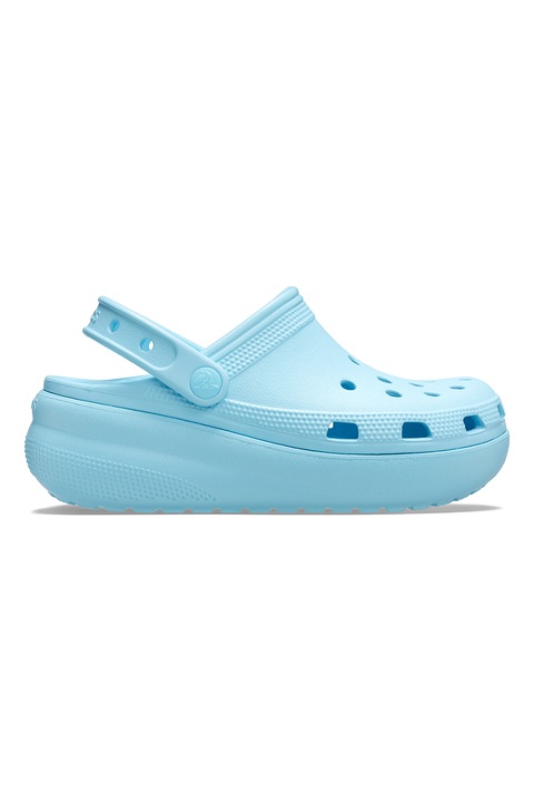 Crocs, Saboti slingback cu talpa wedge, Albastru pastel