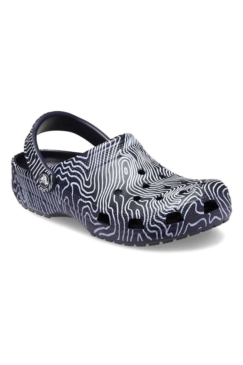 Crocs, Крокс Classic Topographic с отворена пета, Черен, Бял, 45-46 ...