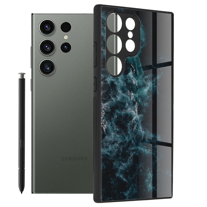Кейс за Samsung Galaxy S23 Ultra, Techsuit Glaze Series, Blue Nebula