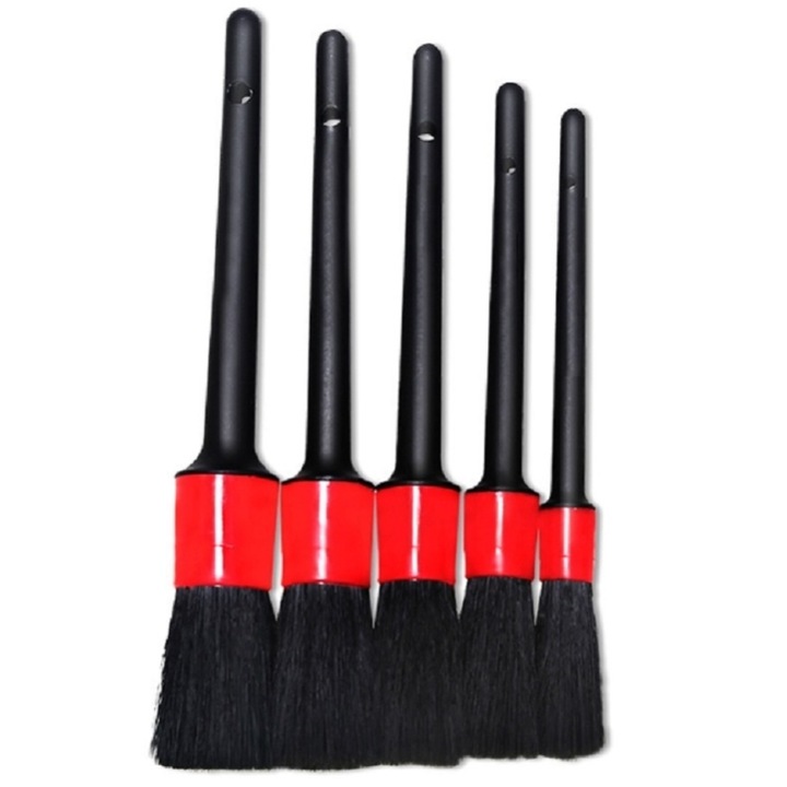 Set 5 perii pentru curatare interior masina, Gonga® Negru