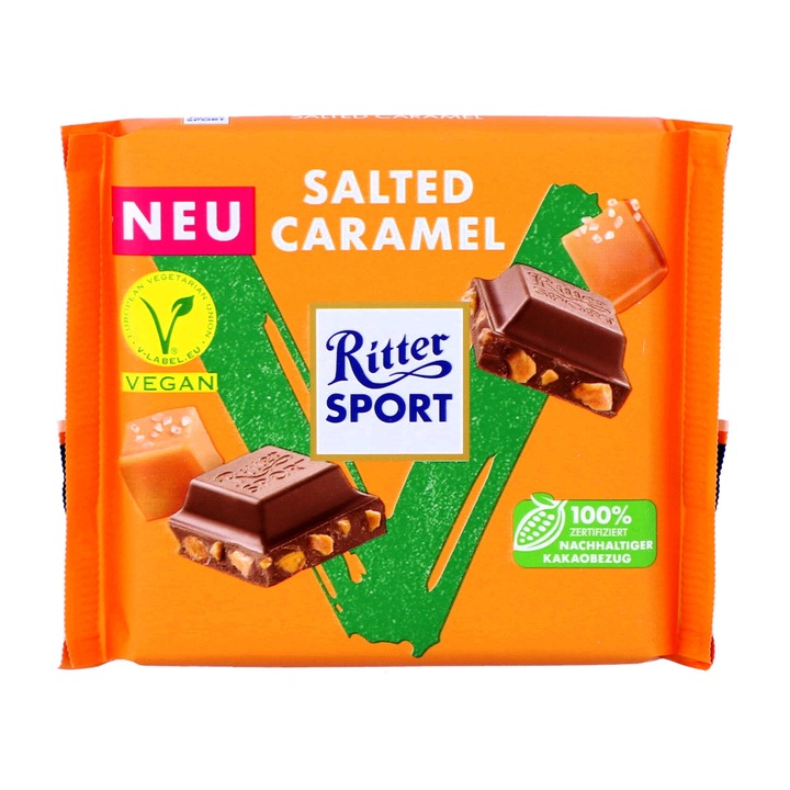 Ciocolata cu caramel sarat, Ritter Sport, 100 g