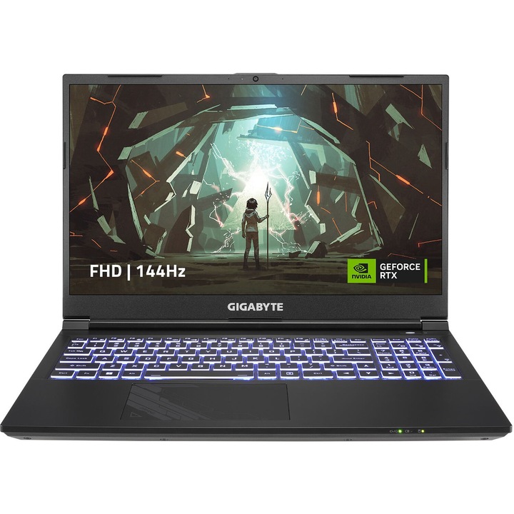 Лаптоп GIGABYTE G5 MF5 2024 с Intel Core i7-13620H (1.8/4.9GHz, 24M), 16 GB, 1TB M.2 NVMe SSD, NVIDIA RTX 4050 6GB GDDR6 DLSS 3, Free DOS, Черен