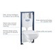 Grohe 39817000 Solido compact 5 az 1-ben beépíthető WC szett, 1,13 méteres beépítési magasság, Rapid SL falsík mögötti WC tartály, Even nyomólap (króm), Start Edge Ceramic fali WC, Euro Ceramic ülőke