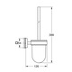 Set perie WC Grohe Start Cube 40977000, montare pe perete, fixare ascunsa, sticla/metal, Crom