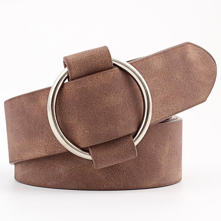 Női öv, Nihao, Ökológiai bőr, 105 cm, Sötétbarna