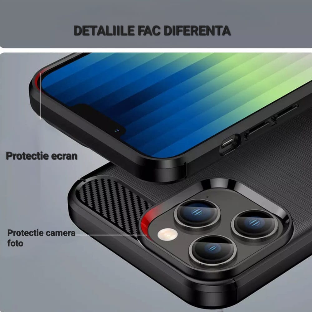 Husa de silicon, DIGIMAT, Anti amprenta, anti soc, compatibila cu Iphone 14 Pro Max - Negru