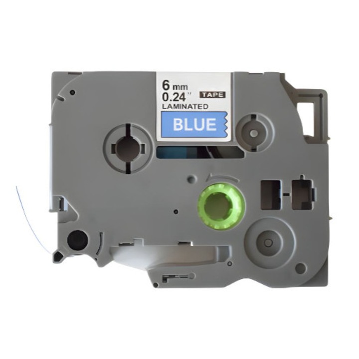 Banda laminata etichete compatibila Brother TZe-515 6mm alb / albastru