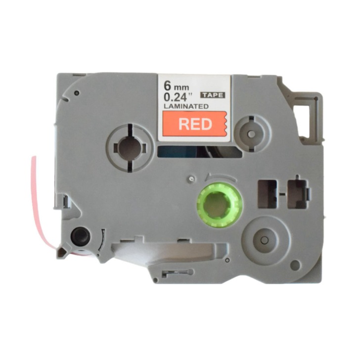 Banda laminata etichete compatibila Brother TZe-415 6mm alb / rosu