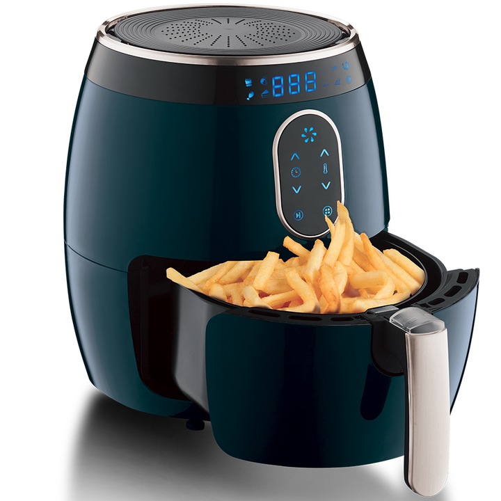 Berlinger Haus BH/9175 Forrólevegős sütő, 1350W, 2.6l, Digitális kijelző, Kék