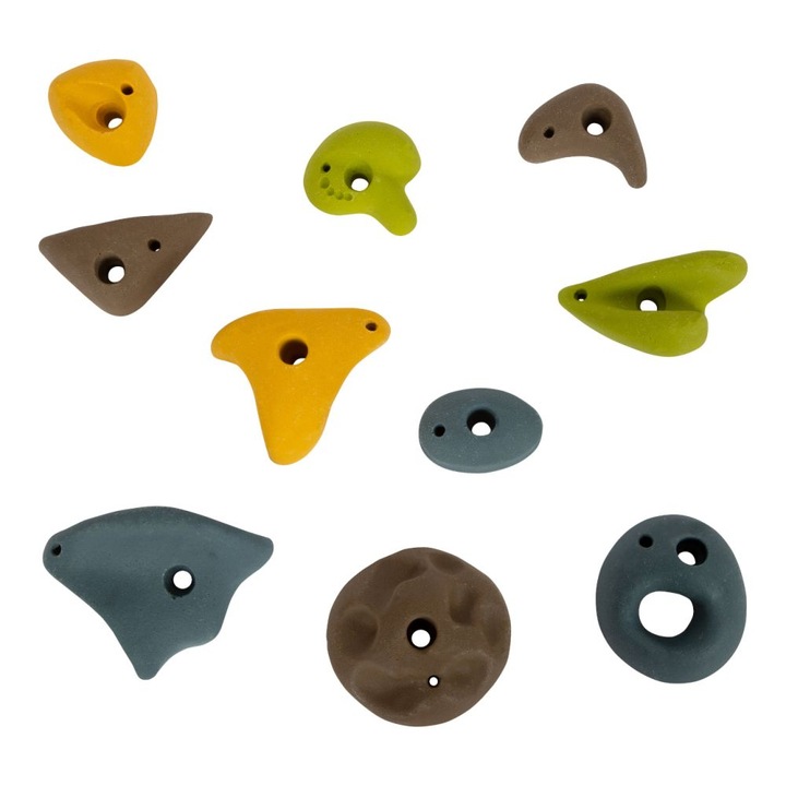 Комплект от 10 камъка за катерене, Малък крак, Приключенски, Многоцветни