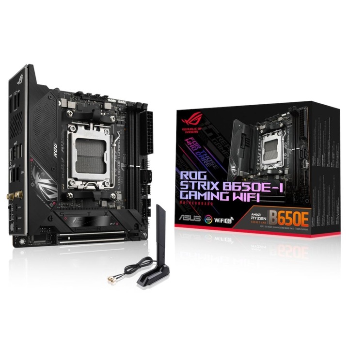 Placa de baza, Asus, ROG STRIX B650E-I GAMING WIFI AMD B650 Socket AM5 mini ITX (90MB1BI0-M0EAY0)