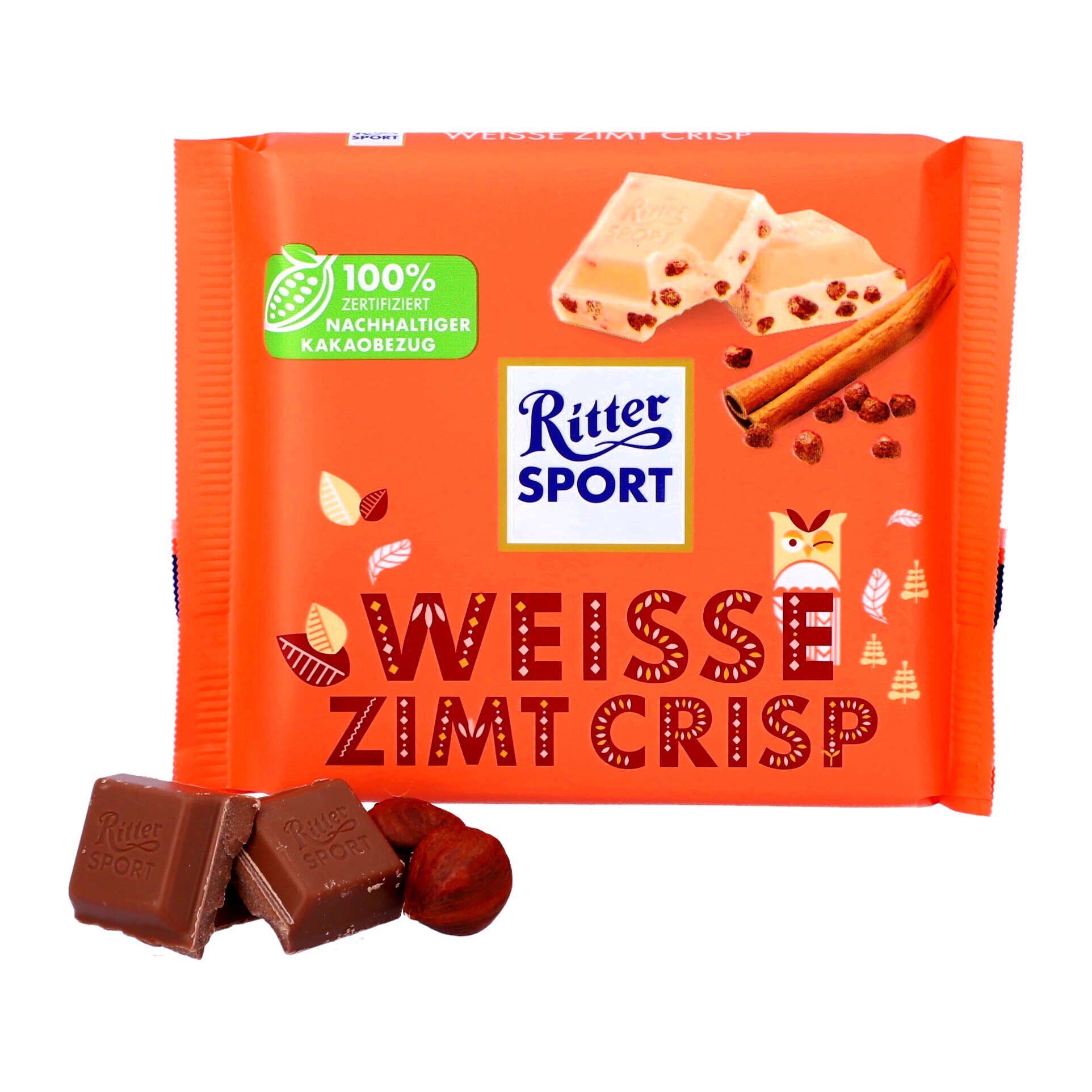 Ciocolata alba cu scortisoara, Ritter Sport, 100 g - eMAG.ro