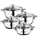 Set 4 oale cu capac (8 piese) Bergner Viena, inductie, 14cm/0.9L, 16cm/1.4L, 18cm/2L, 20cm/2.8L