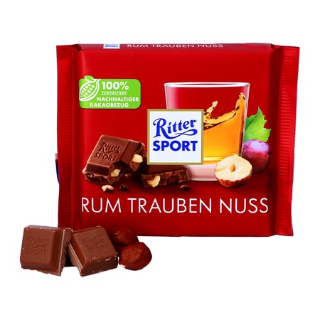 Ciocolata cu stafide/rom, Ritter Sport, 100 g - eMAG.ro