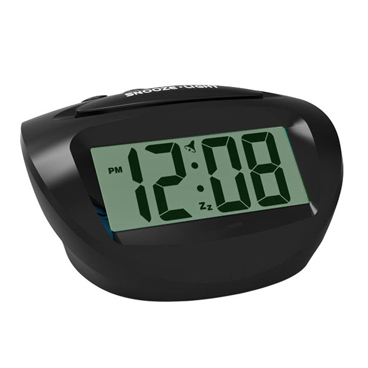Ceas decorativ, Afisaj digital, Alarma, Negru
