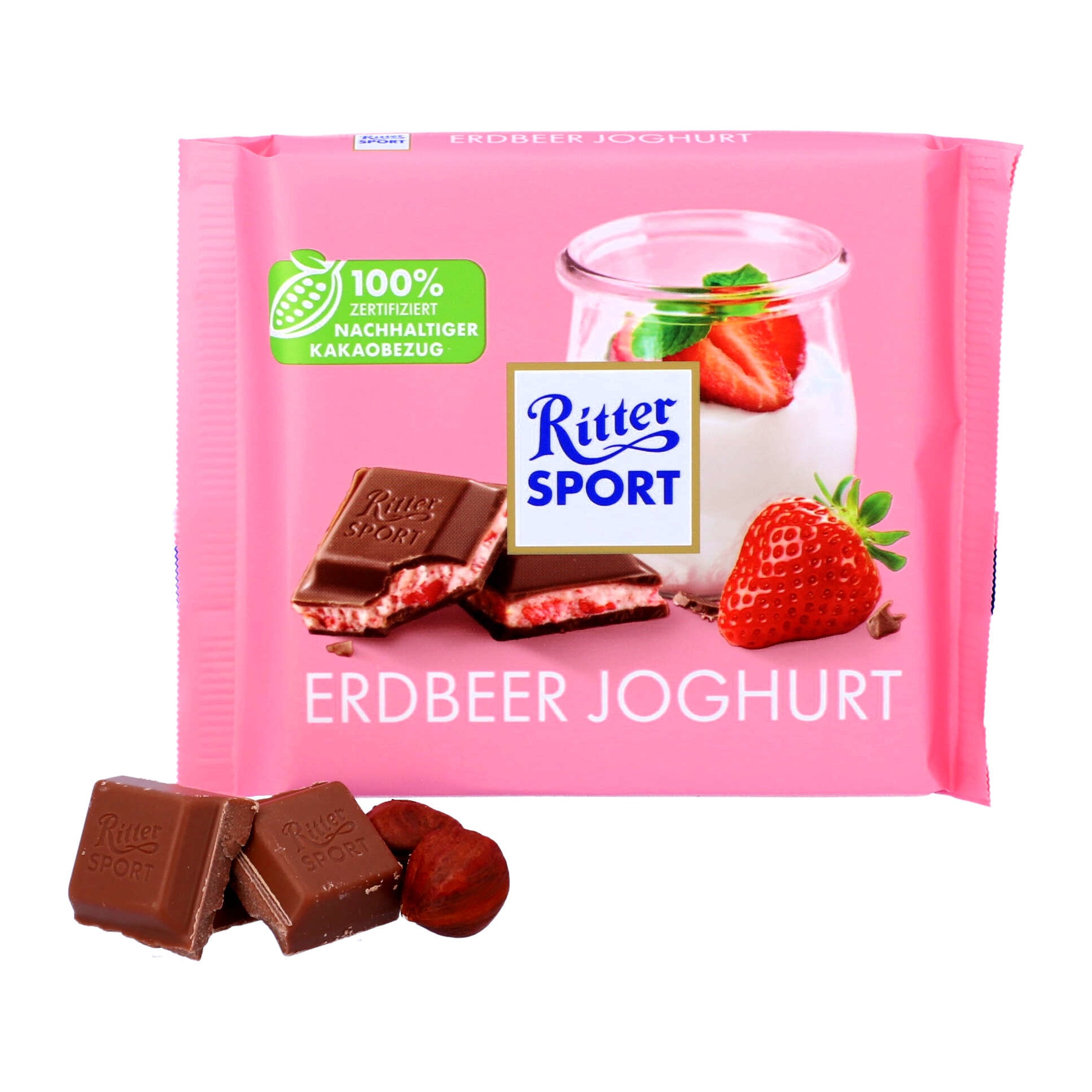 Ciocolata cu iaurt/capsuni, Ritter Sport, 100 g - eMAG.ro