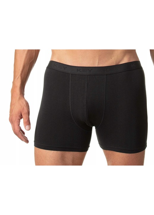 Férfi boxer alsó, KEY, Pamut/Elasztán, 2XL, Fekete, 2XL