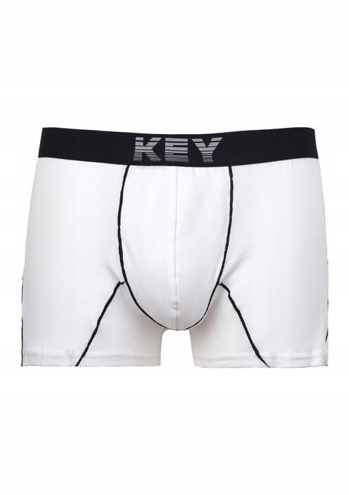 Ferfi boxer, KEY, pamut, elasztan, feher, fekete, Fehér/Fekete