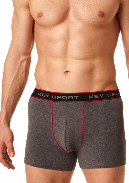 Ferfi boxeralso, KEY, pamut, elasztan, szurke, piros., Piros/Barna