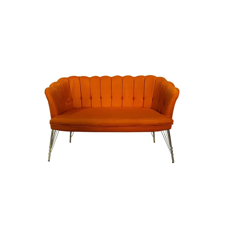 Canapea 2 locuri london portocaliu-terracotta tip 3 globalmobila 1330 mm material textil