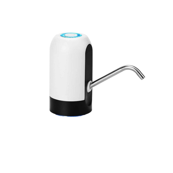 Помпа за бутилка вода, електрическа, неръждаема стомана/ABS, универсална, бяла