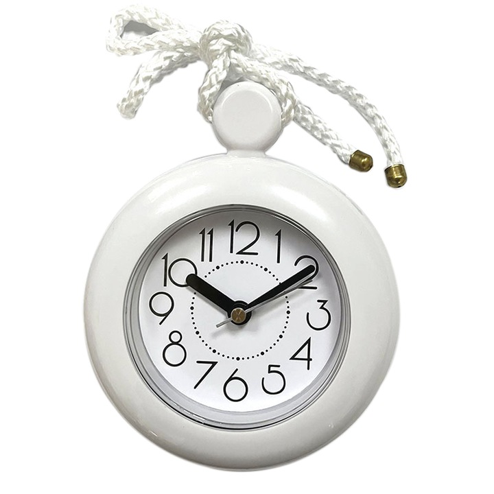 Стенен часовник, Водоустойчив, 14,6x12x4 см, Бял