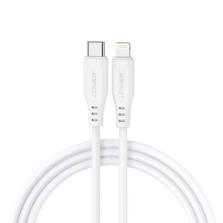 Кабел за данни AceFast C3-01, 3A, 1.2 м, MFi, Бял