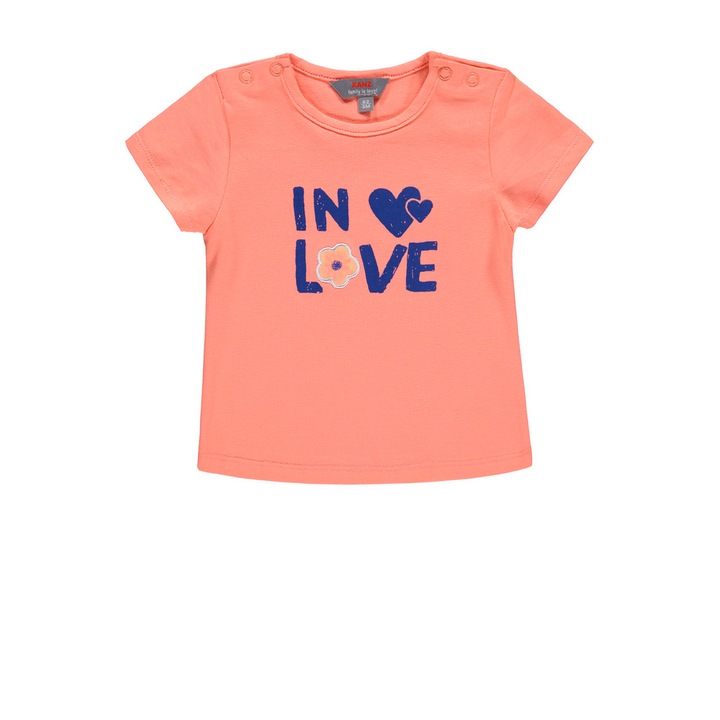 Lányoknak való póló, Kanz, Pamut/Elasztán, Narancs/Kék, Narancssárga/Kék