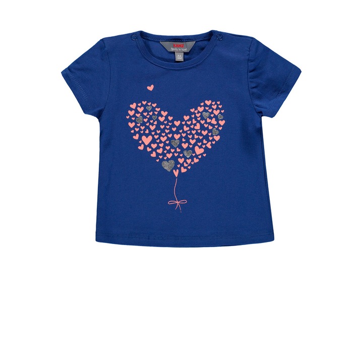 Póló lányoknak, Kanz, Pamut/Elasztán, Kék/Rózsaszín, Rózsaszín/Kék