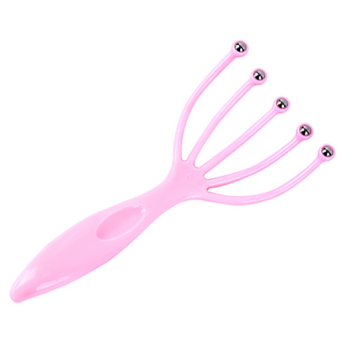 Dispozitiv rola masaj capilar, 5 brate cu bile rotative - Roz