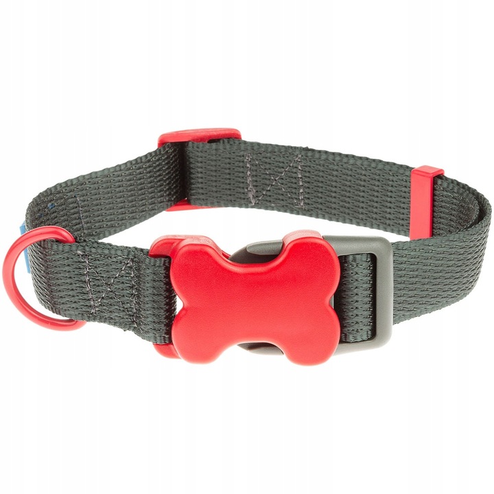 Kutya nyakörv, Wesolypupil, műanyag/fém, szürke/piros, S