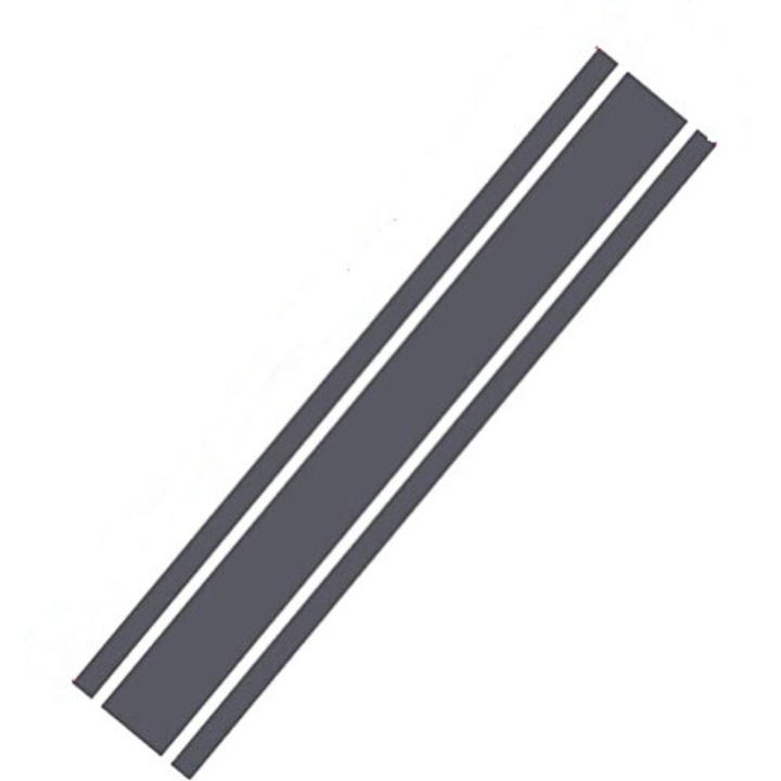 Sticker pentru capota auto, dungi tuning, universal, Gri, 124.5x22.2 cm