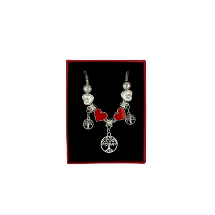 Bratara martisor, charmuri inima, arbore