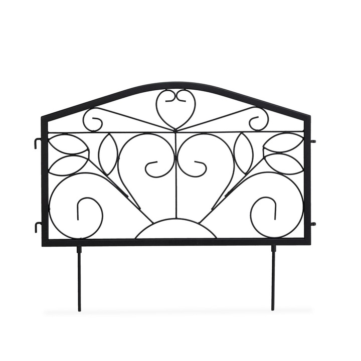 Gard decorativ, cu infigere in sol, 4 piese, stil antic, 47 x 225 x 1,5 cm B