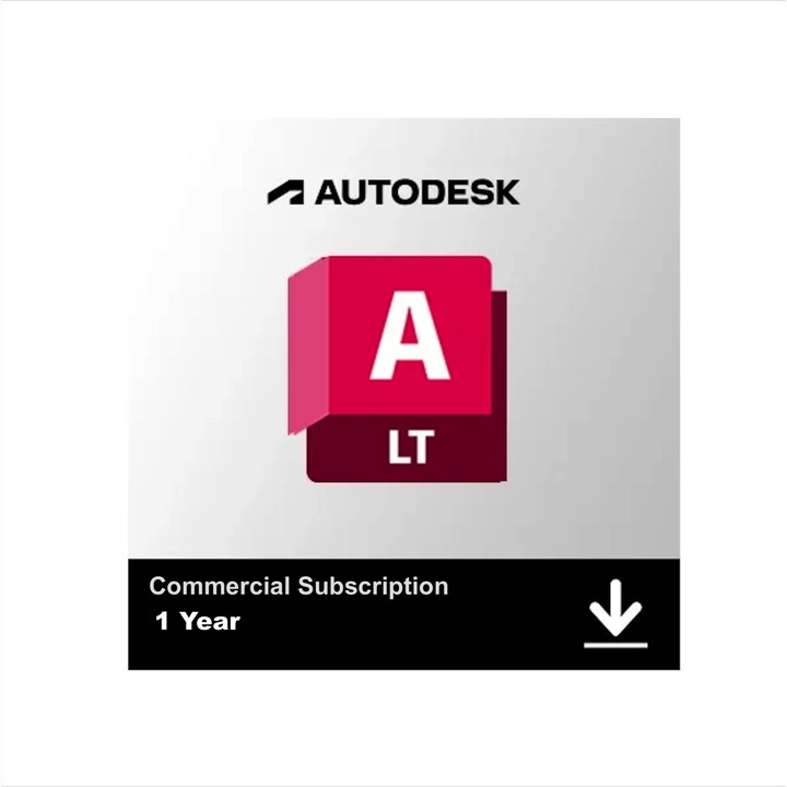 Софтуер Autodesk, AutoCAD LT 2024, 1 година търговски лиценз, за 2D CAD дизайн, Windows и MacOS