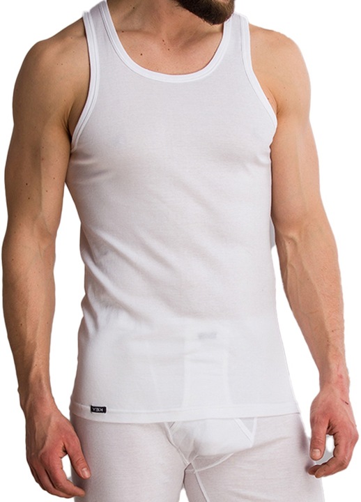 Maiou barbati MVS 012, Bumbac, Alb, Alb