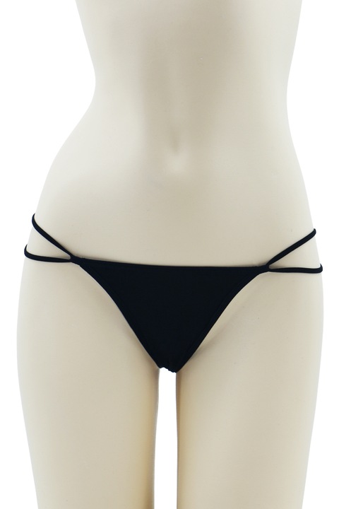 Chiloti sexy brazilieni din bumbac cu decupaje MFF192 79017, Negru, S-M