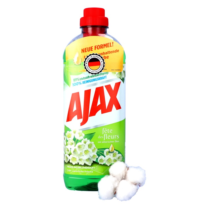 Solutie universala curatare podele, Ajax, Parfum floral, 1 l