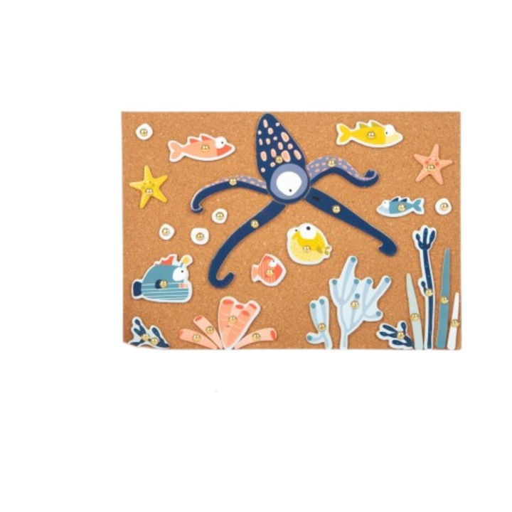 Joc de construit, Small Foot, Viata acvatica, Lemn, Multicolor, 3+