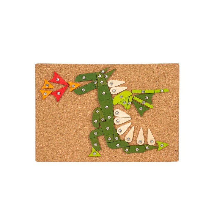 Игра за конструиране Small Foot, Dragon, Wood, Multicolor, 3+