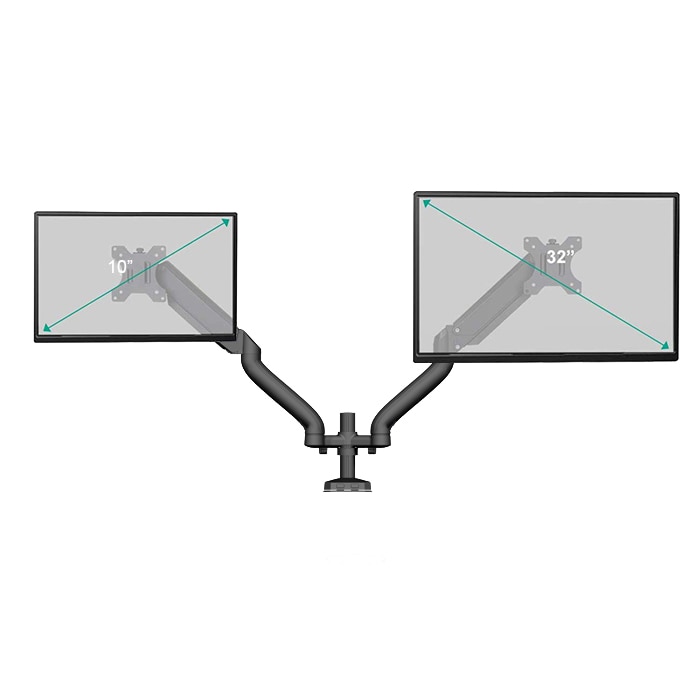 Стойка за 2 монитора, 9 кг на рамо, 2 вградени USB 3.0 порта, Система ...