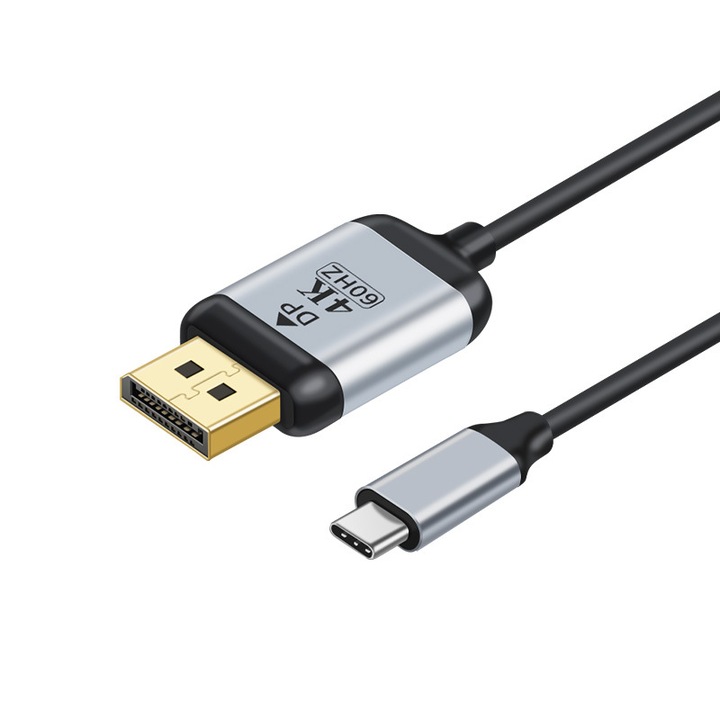 Кабел USB-C Displayport DP1.2, 4K 60Hz, 1.8m RikBo®