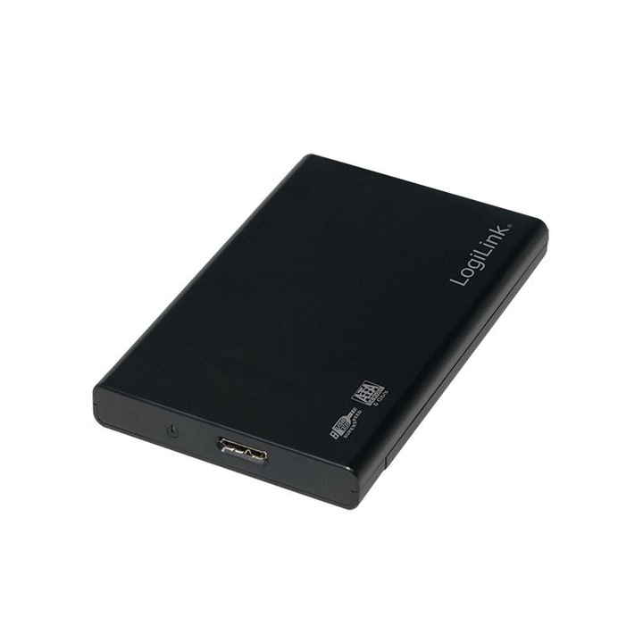 LogiLink Külső Merevlemez, 2,5", SATA, USB 3.0, 6,35 cm, Fekete