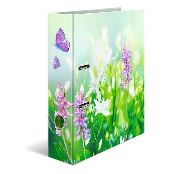 Biblioraft A4, plastifiat, 7 cm, flori salbatice, HERMA, H19561