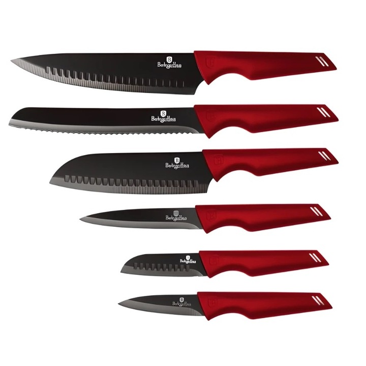 Set de cutite 6 piese Metalic Line Burgundy Berlinger Haus BH 2589