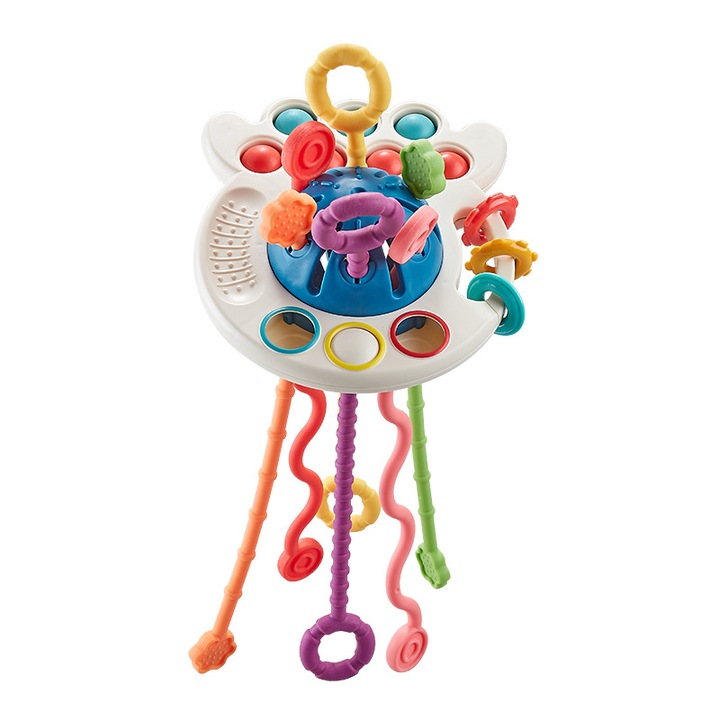Сензорна играчка за бебета Монтесори, Sundiguer, Силикон, Многоцветен