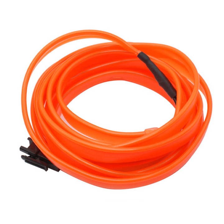Fir Neon Lumina Ambientala Auto, 5M, USB, VIELLAN, Multifunctional, Usor de instalat, portocaliu